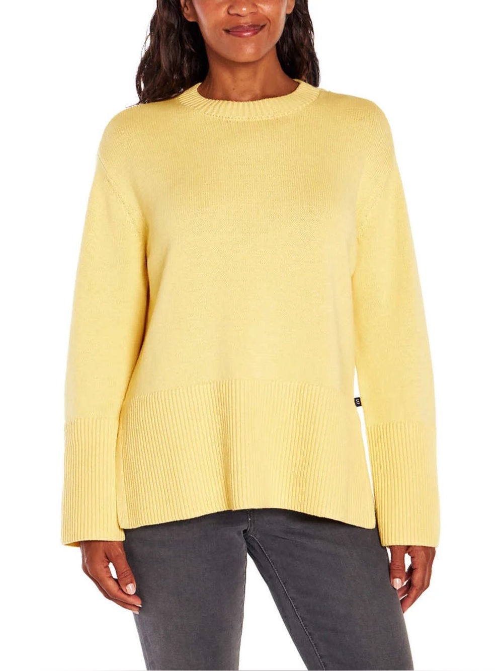 Gap Yellow Crewneck Cotton Sweater - Women's Lightweight Pullover